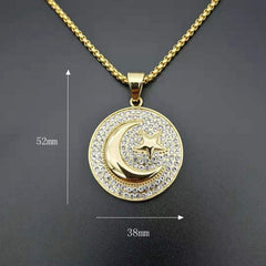 Beautiful Allah Pendant Necklace Stainless Steel Islam Muslim Arabic Gold Color