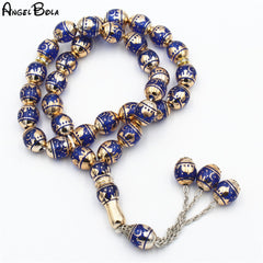 New Fashion 12mm Muslim Rosary Islamic Prayer Beads Tasbih Tassel Pendant 33 Beads Allah Mohammed Rosary for Women Men Bracelets