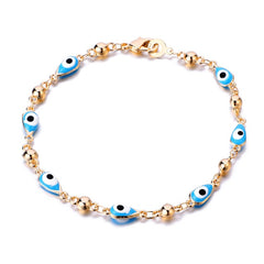 Gold Color Plated Blue Evil Eye Crystal Muslim Charm Islam Bracelets for Women Fashion Jewelry 3 Turkish Blue Eye Bracelet
