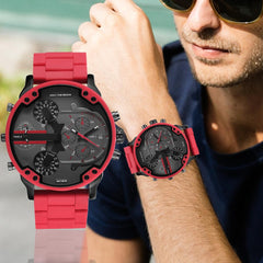 Men's Sport Watch with Large Dial, Stainless Steel Analogue Quartz Watch Fashionable Luxury Casual and Business Watch for Men