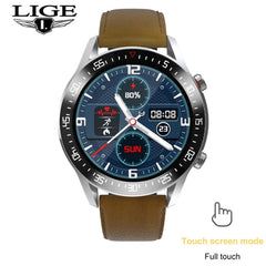 LIGE New Smart watch Men Full touch Screen Sports Fitness watch IP68 waterproof Bluetooth Suitable For Android ios Smart watch