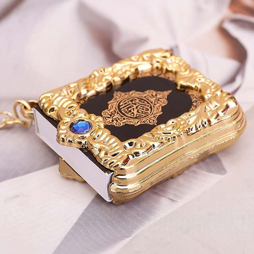 Muslim Islamic Mini Pendant Keychains Key Rings For Quran Ark Quran Book Real Paper Can Read Small Religious Jewelry For Wom 1Pc