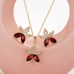 Vintage Crystal Turkish Jewelry Sets Multi Colour Gold Chunky Necklace Earrings For Women Fashion Accessories Gift