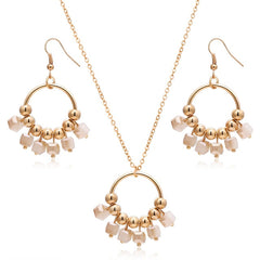 Vintage Crystal Turkish Jewelry Sets Multi Colour Gold Chunky Necklace Earrings For Women Fashion Accessories Gift
