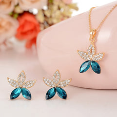 Vintage Crystal Turkish Jewelry Sets Multi Colour Gold Chunky Necklace Earrings For Women Fashion Accessories Gift