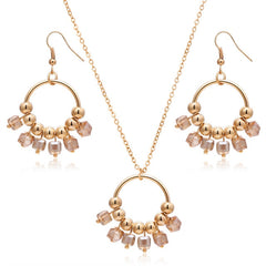 Vintage Crystal Turkish Jewelry Sets Multi Colour Gold Chunky Necklace Earrings For Women Fashion Accessories Gift