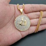 Beautiful Allah Pendant Necklace Stainless Steel Islam Muslim Arabic Gold Color
