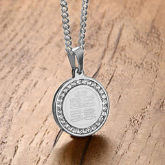 4 Qul Gold Silver Color Muslim Islamic Hajj Umrah Monogram stainless steel CZ Stone Pendant necklace