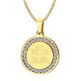 4 Qul Gold Silver Color Muslim Islamic Hajj Umrah Monogram stainless steel CZ Stone Pendant necklace