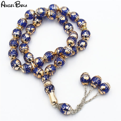 New Fashion 12mm Muslim Rosary Islamic Prayer Beads Tasbih Tassel Pendant 33 Beads Allah Mohammed Rosary for Women Men Bracelets
