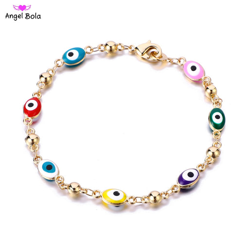 Gold Color Plated Blue Evil Eye Crystal Muslim Charm Islam Bracelets for Women Fashion Jewelry 3 Turkish Blue Eye Bracelet