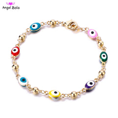 Gold Color Plated Blue Evil Eye Crystal Muslim Charm Islam Bracelets for Women Fashion Jewelry 3 Turkish Blue Eye Bracelet