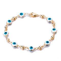 Gold Color Plated Blue Evil Eye Crystal Muslim Charm Islam Bracelets for Women Fashion Jewelry 3 Turkish Blue Eye Bracelet