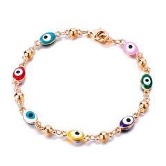 Gold Color Plated Blue Evil Eye Crystal Muslim Charm Islam Bracelets for Women Fashion Jewelry 3 Turkish Blue Eye Bracelet