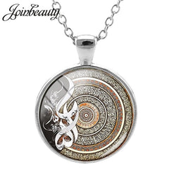 JOINBEAUTY Islamic Muslims Pattern Men Women Necklaces Handmade Glass Cabochon Pendant Charm Arab Gift Jewelry NT355