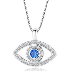 Blue Rhinestone Luck Turkey Blue Evil Eye Choker Necklace for Women Box Chain Pendant Necklace Fashion Jewelry