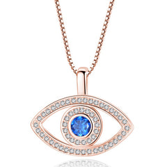 Blue Rhinestone Luck Turkey Blue Evil Eye Choker Necklace for Women Box Chain Pendant Necklace Fashion Jewelry