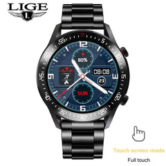 LIGE New Smart watch Men Full touch Screen Sports Fitness watch IP68 waterproof Bluetooth Suitable For Android ios Smart watch